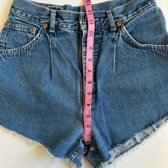 Vintage LEE‎ 70's Jean Shorts 25" Custom Distressed High Rise Denim - Picture 10 of 13